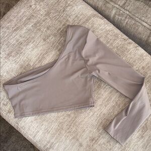One-Shoulder Gray Crop Top